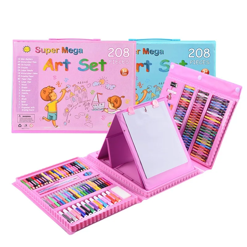 208pcs brush set children art painting stationery handmade watercolor pen gift box wholesale
