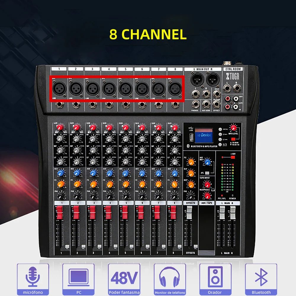 Xtuga CT80X профессиональная 8-канальная микшерная консоль звуковые карты