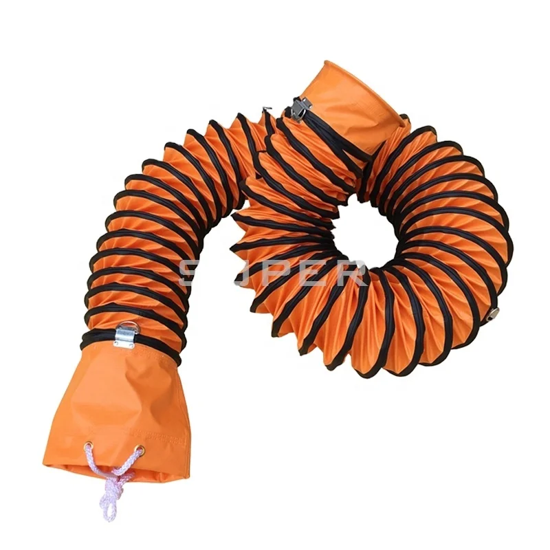 150mm 5M  Fire Proof PVC Flexible Air Duct With Hanging Hooks
