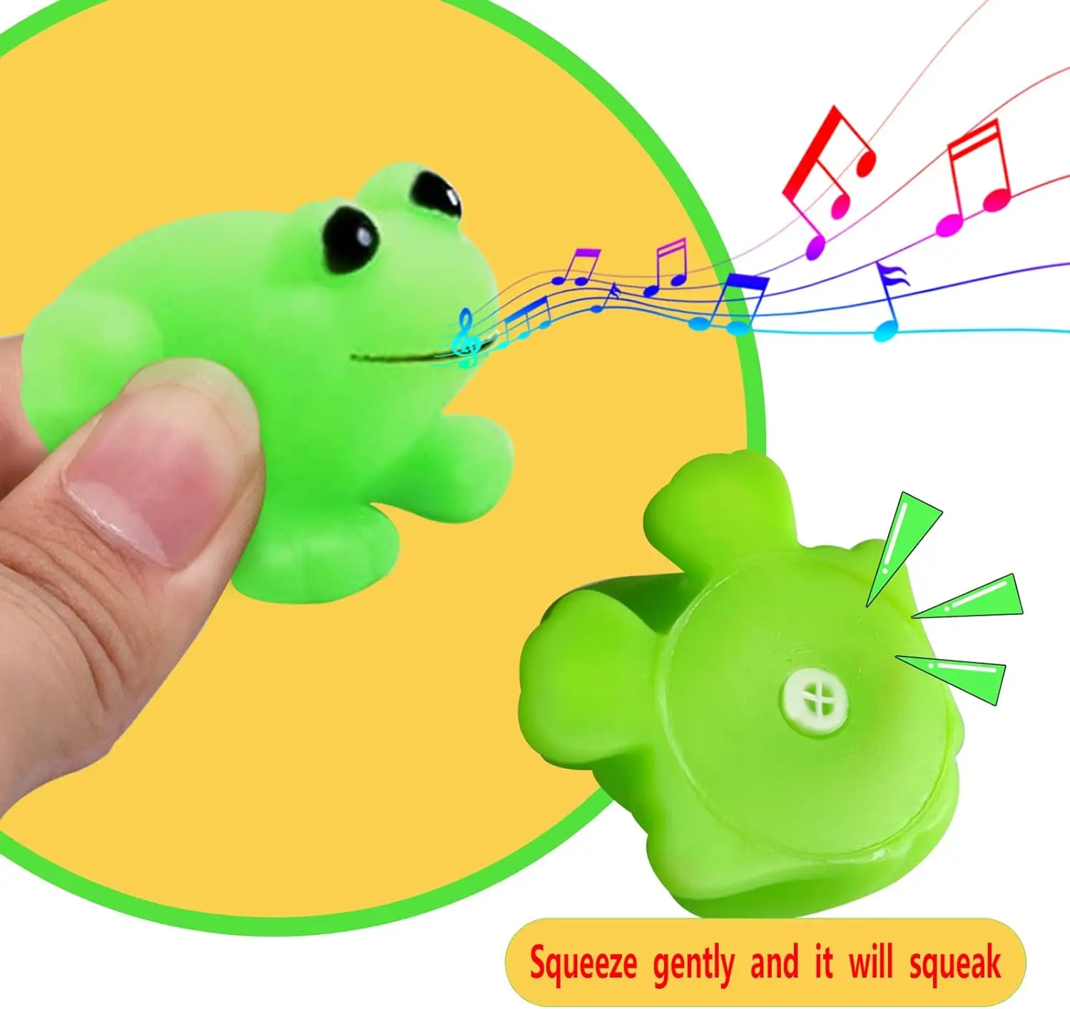Mini Rubber Frogs for Bath Squeak and Float Frogs Swimming Bathtub Toys for Boys and Girls Birthday Party Decoration