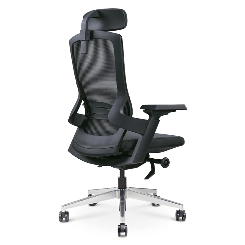 2020 High Back Black Office Reclining Back Chair With Pu Castor Ergonomic Breathable Mesh Office Chair