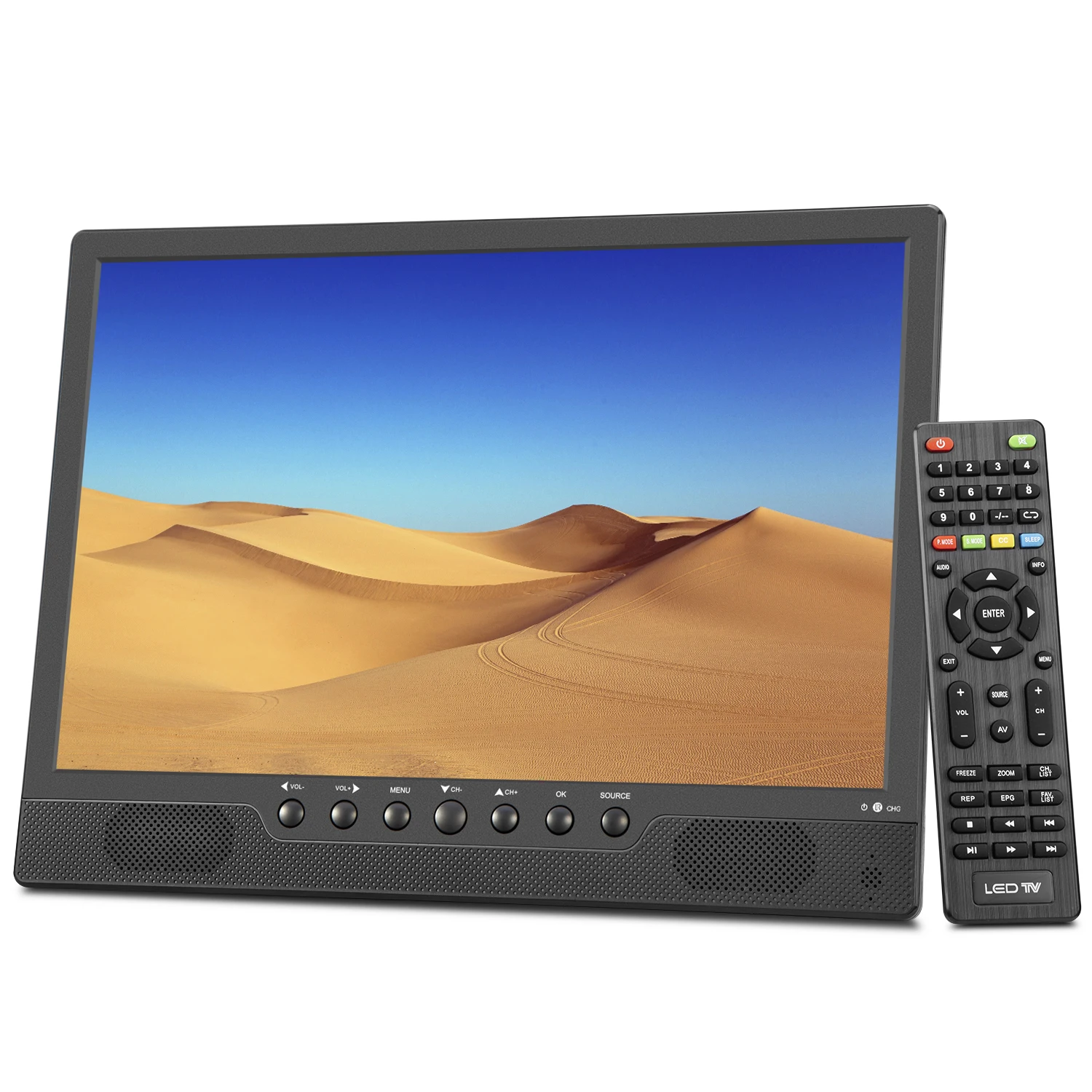 14.1 inch Small Size LCD 14.1 inch Portable TV mini Analog rechargeable television