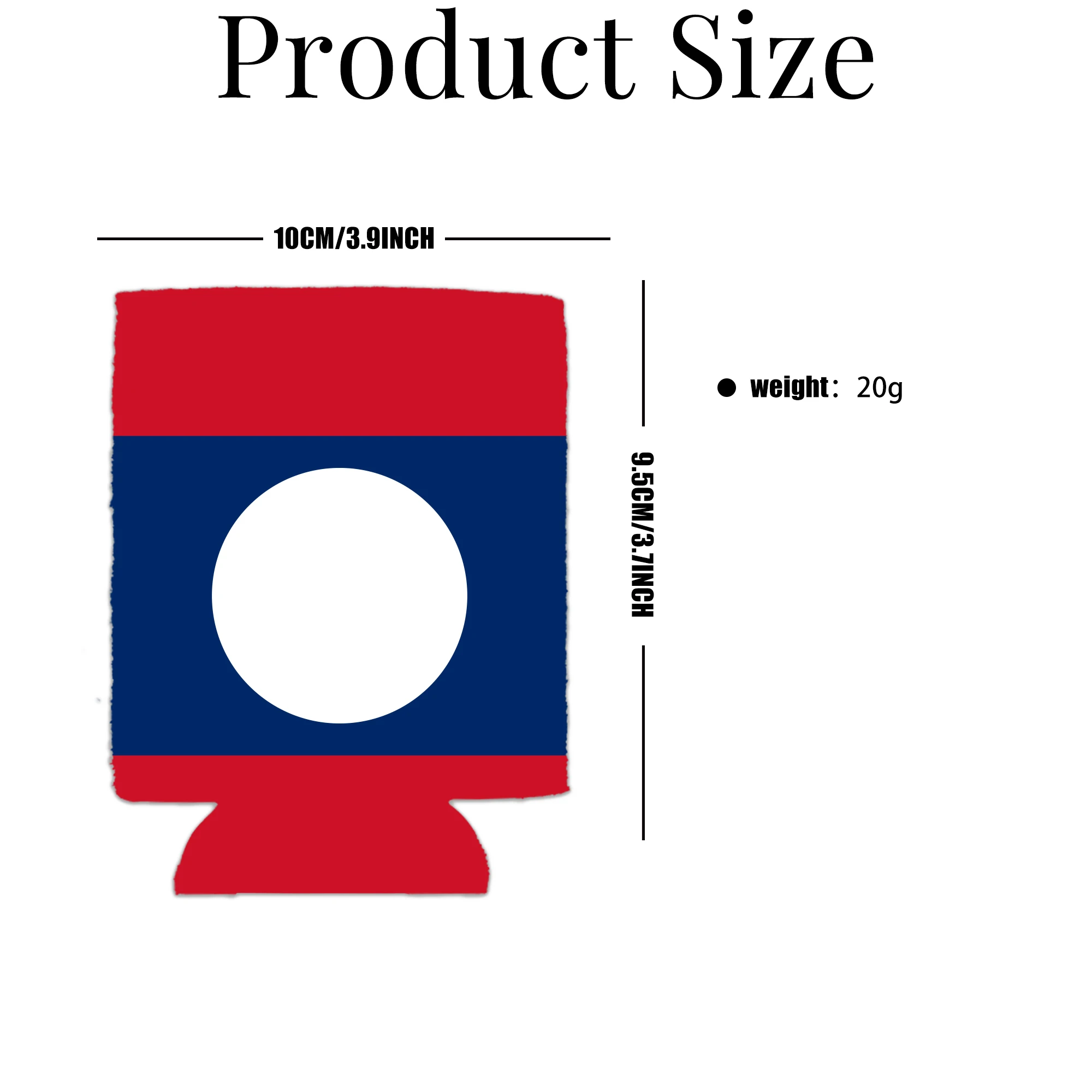 Customizable Neoprene Cup Sleeves for Tea and Beverages Reusable Laos flag colour Personalized Automobile tea cup sheath