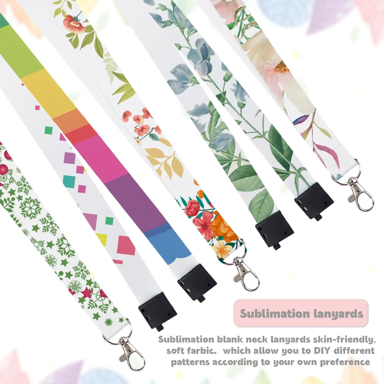 Sublimation Lanyard Blank White Sublimation Neck Lanyards Neoprene DIY Sublimation Lanyards or  Card Name Badge Holder