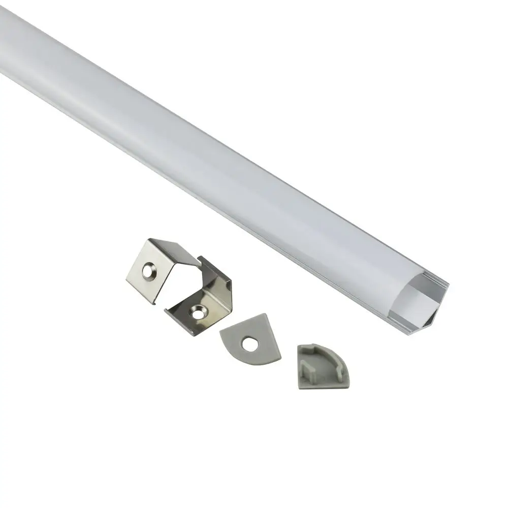 16x16mm Surface mounted V shaped Profile LED Strip Bar Light V Track Diffuser Curved Aluminium Channel for LED linear light