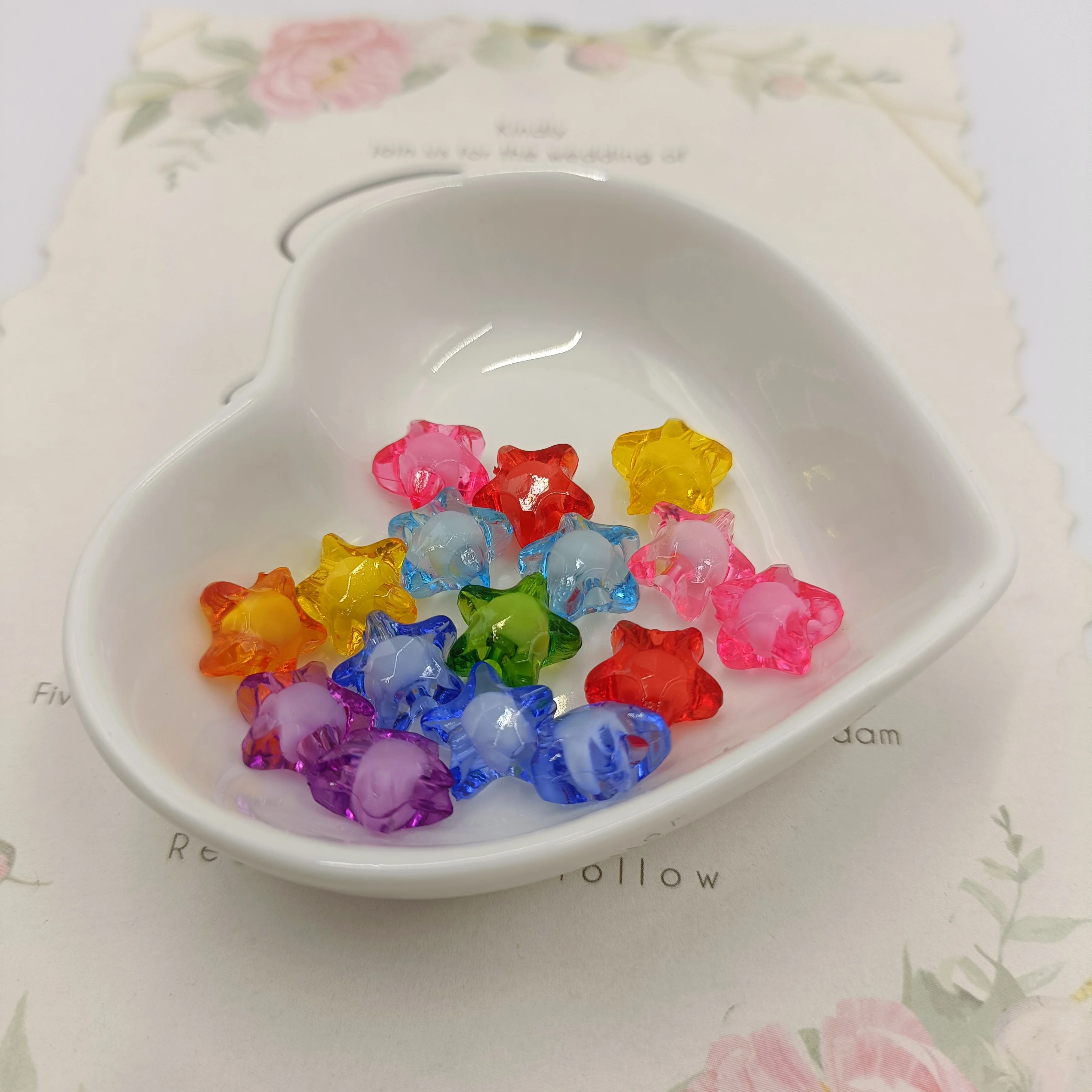 Hot Sale Acrylic Children Puzzle Toy Craft Accessories 12mm Star Shape Clear Decoration Bracelets Necklaces Bead Inside Bead