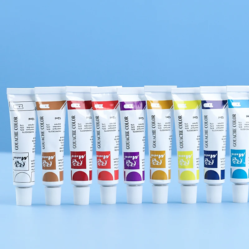 Madisi Art Non-Toxic 18colors 12ml Gouache Pigment Set For Kids