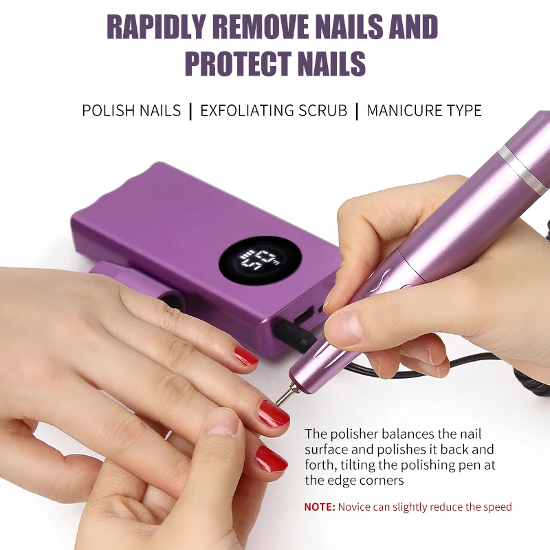Professional Portable Rechargeable Cordless Desktop 35000RPM E File Manicure Pedicure Electric Nail Drill Machine Tools