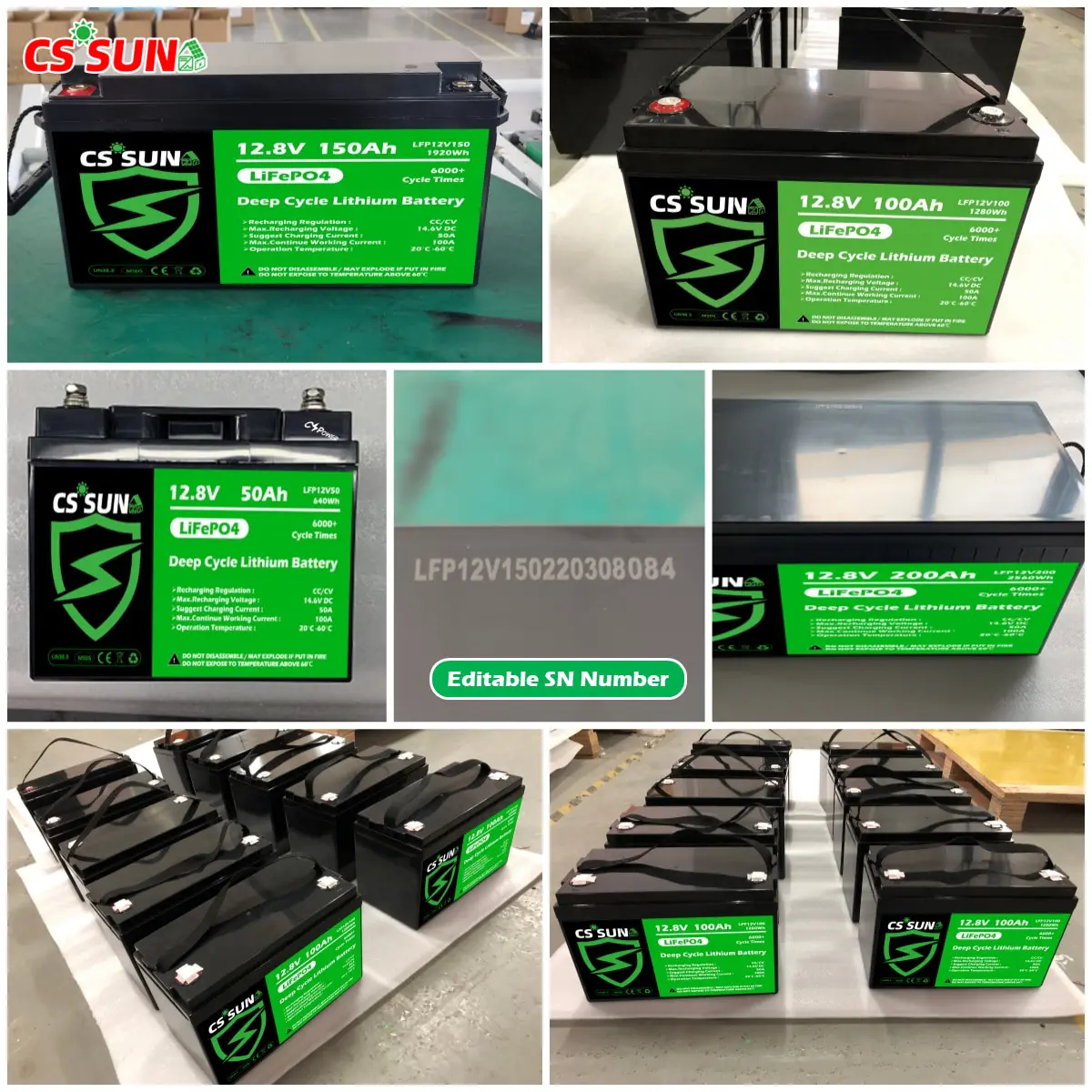 CSSUN 12V150Ah1920WH  rechargeable Lithium  Battery for solar, home solar system Instant SLA green energy cal
