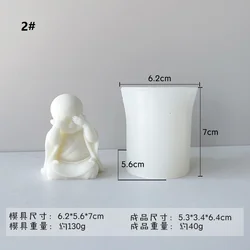 Z59   Little monk monk incense candle mold DIY smiling face expanding stone gypsum silica gel mold