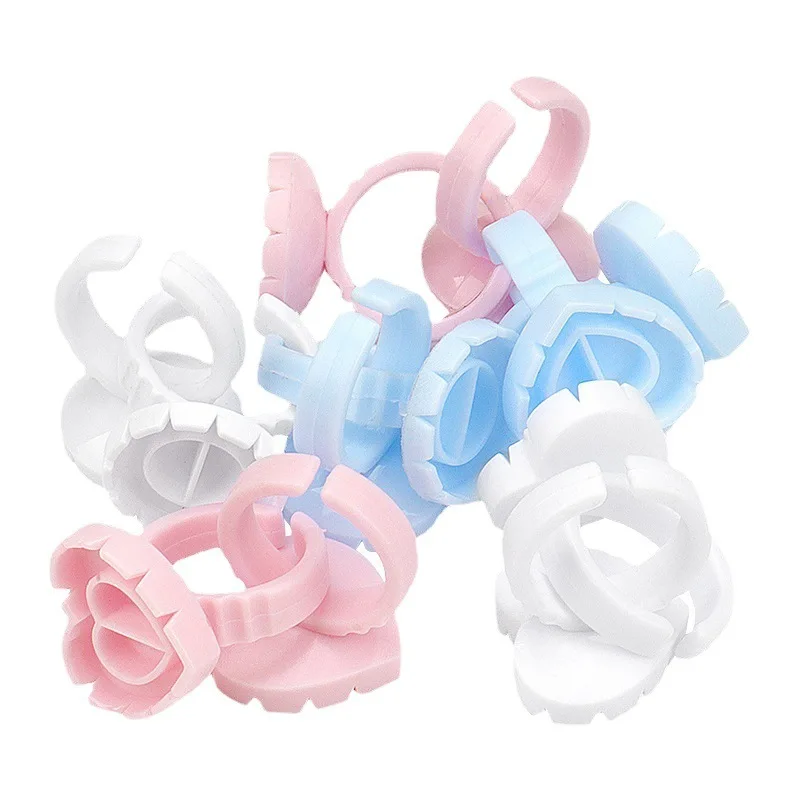 Клей для цветков кольцо чашка Одноразовая держатель PMU пигментные чернила ресницы наращивания цветок Сердце инструменты оптом