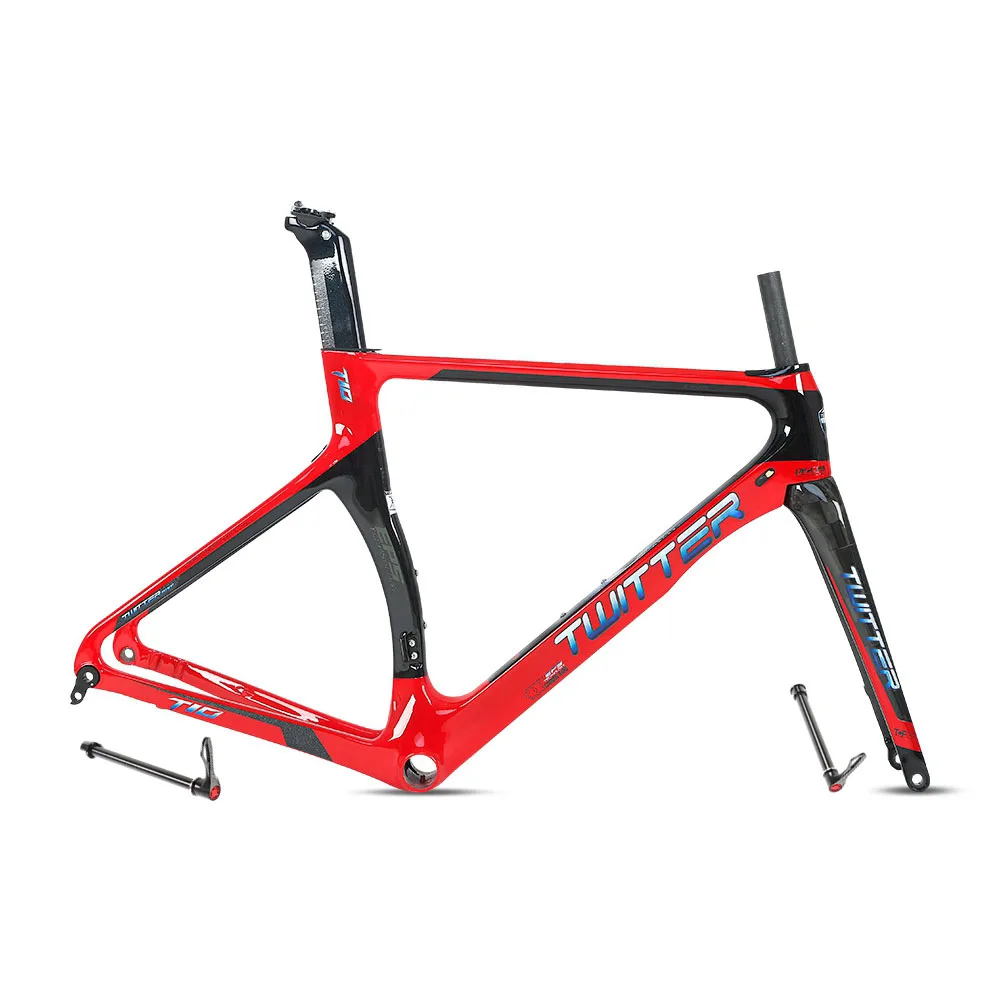 Twitter t800 road bicycle carbon fibre frame super light race 700c rim 27.5 inch 45cm carbon fiber disc brakes bike frame