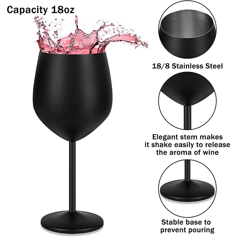 Customization Color and Logo Copper Wine Glasses Silver Champagne Flute Beverage Goblet Silver Coffee Mug 18oz Tumbler with Stem