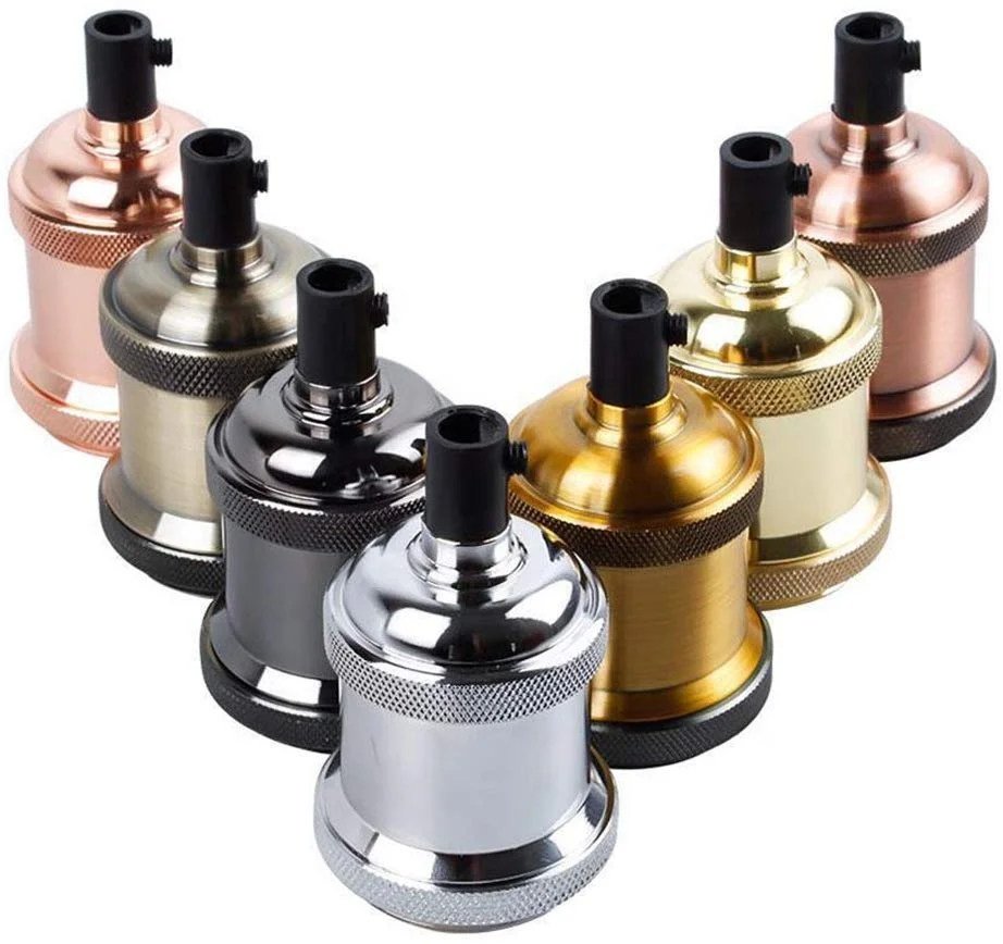 Vintage Brass Holder Socket Light Retro Edison Bulb Wall DIY Lamp Base E26 E27 Fittings Parts