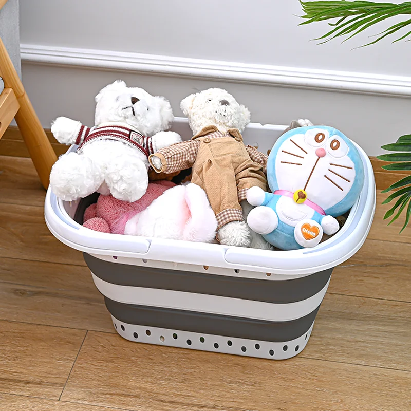 Collapsible foldable dirty clothes laundry basket with Handle for Washing clothes Storage Box bathroom laundry basket foldable
