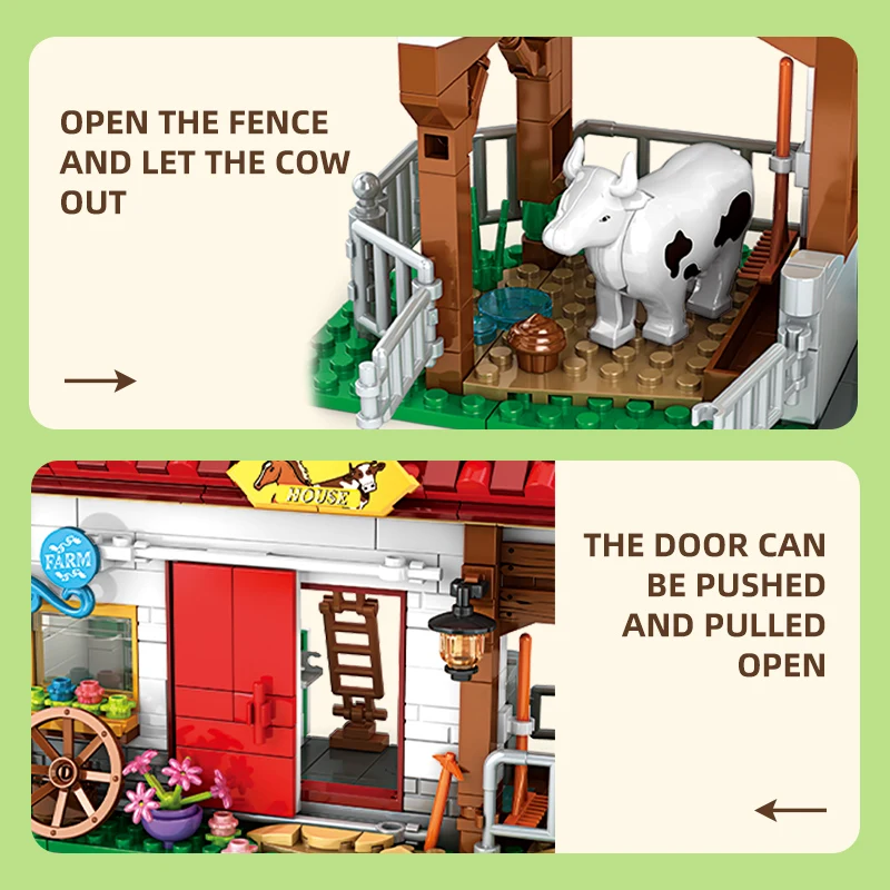 Woma Toys 12107 Cattle Ranch Farm Toys Set Bloque De Madera With Animals Figurines