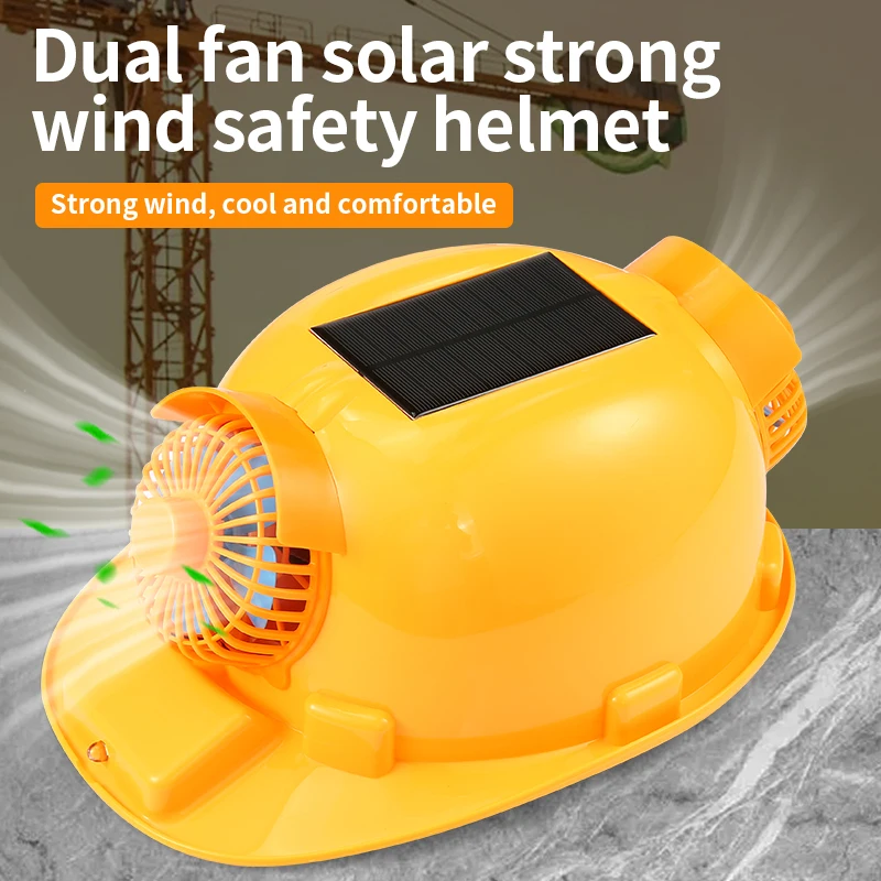 Battery Capacity 8000 Mah Summer Solar Fan Helmet Sun protection Cooling Lighting Helmet