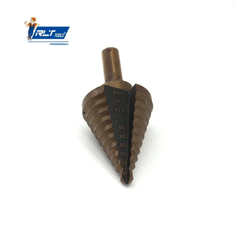 Rlt Tools High Quality 5pcs In 1 Box Pagoda Drill Wood Drill Triangular Stepped Cone Metal Drill Bit Set