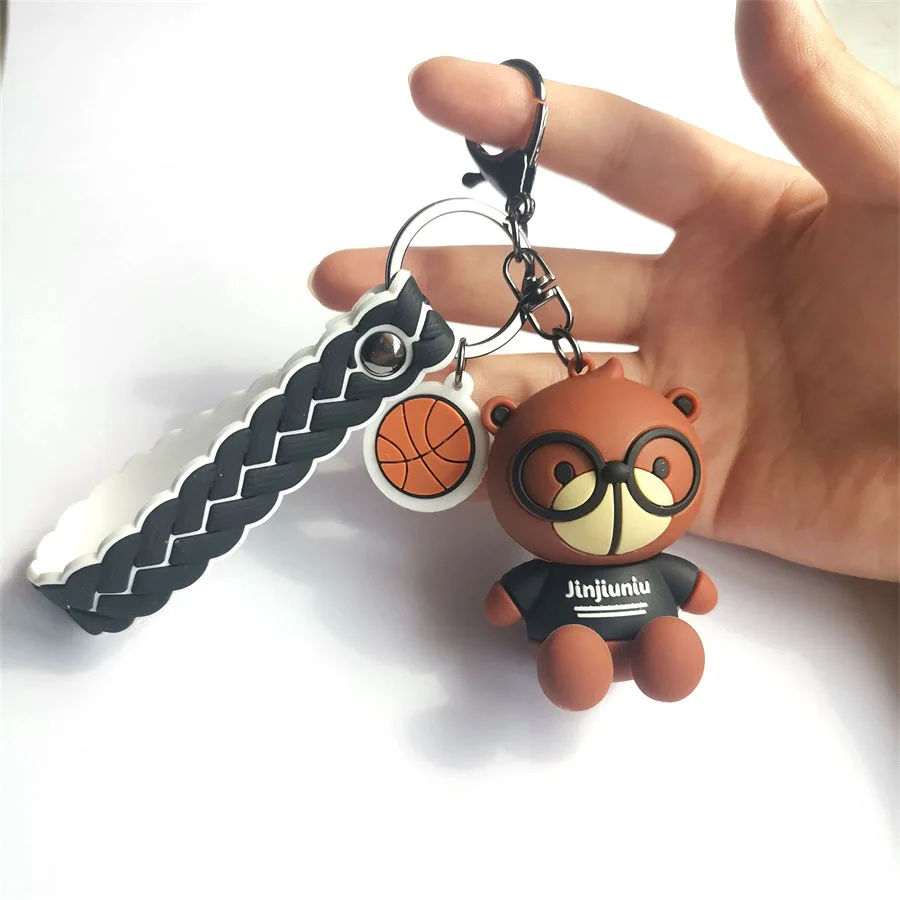 New Products Blank Teddy Bears Wedding Cartoon Panda Custom Rubber 3D Soft Pvc Keychain