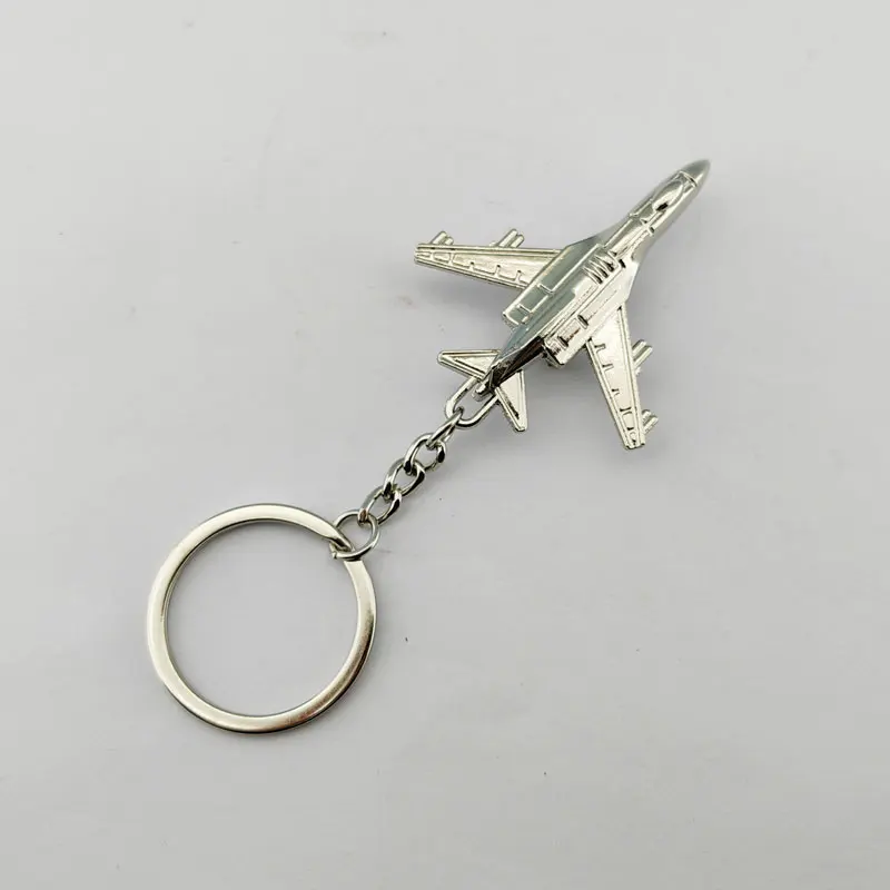 Kingtop Metal Airplane Keychain Metal Crafts J-20 Pendant Key Ring Aircraft Keychain For Aviation Enthusiast Pilot Gift