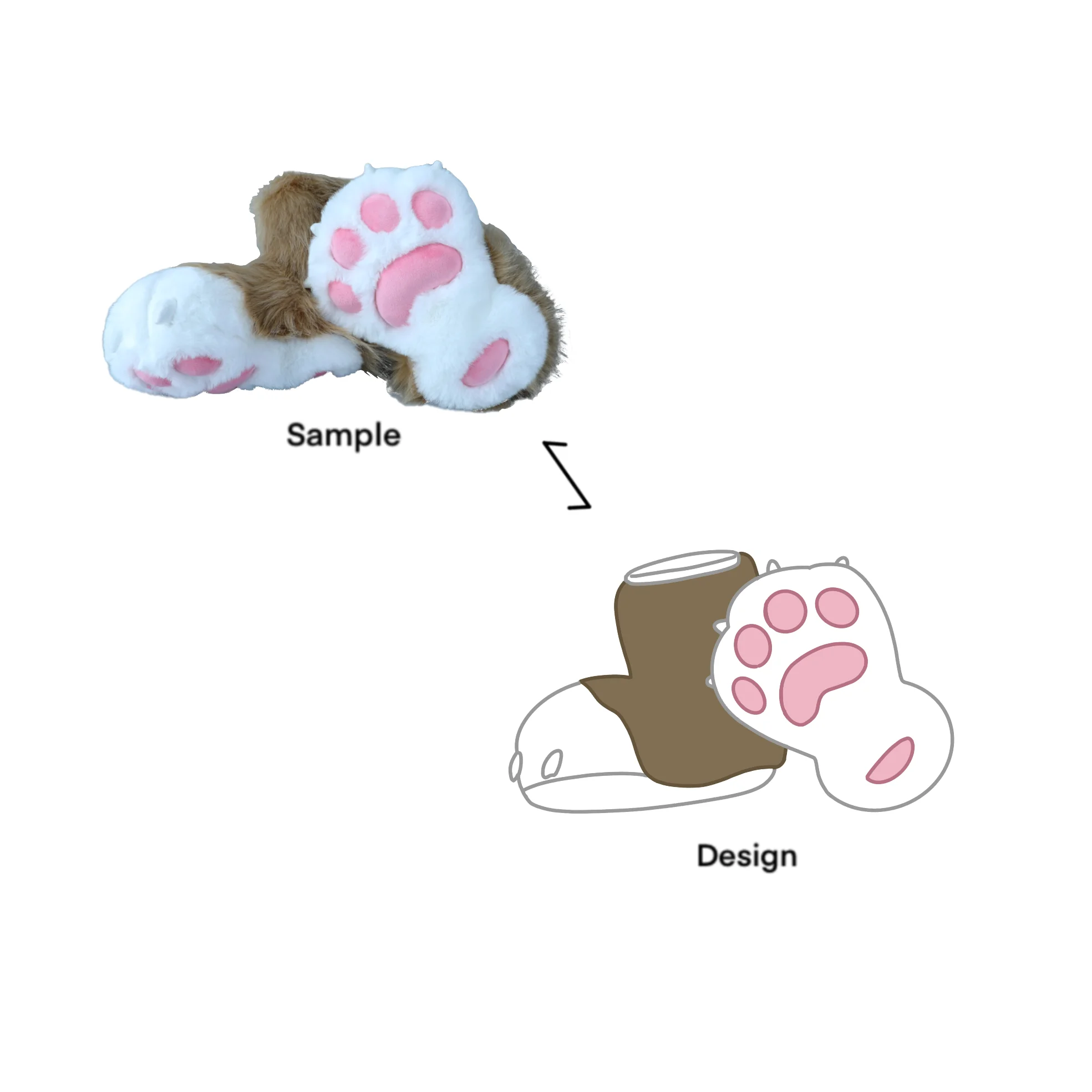Plush Beasts Claw Slippers Boots Fursuit paw Mascot Costume Furry Cosplay Suit Comic-Con cosplay Accessories