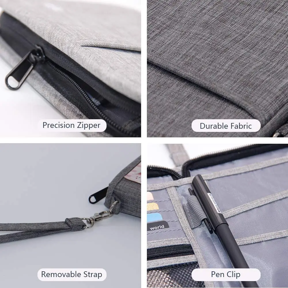 Hot Selling Zipper High quality Large Capacity Family Travel Passport Holder For Men Women