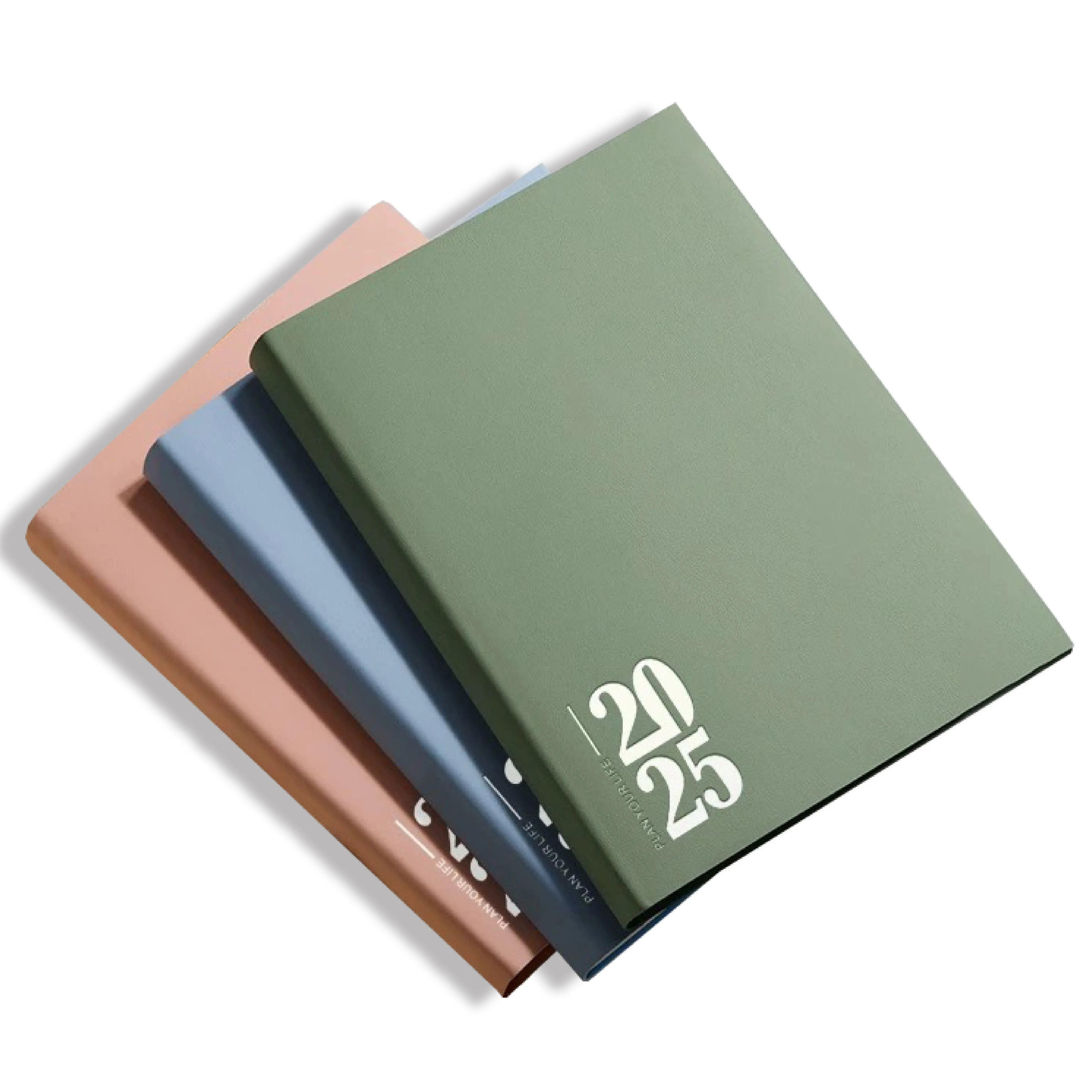 2025 notebook English daily planner A5 colorful inner pages customized agenda pu leather school business journal everyday diary