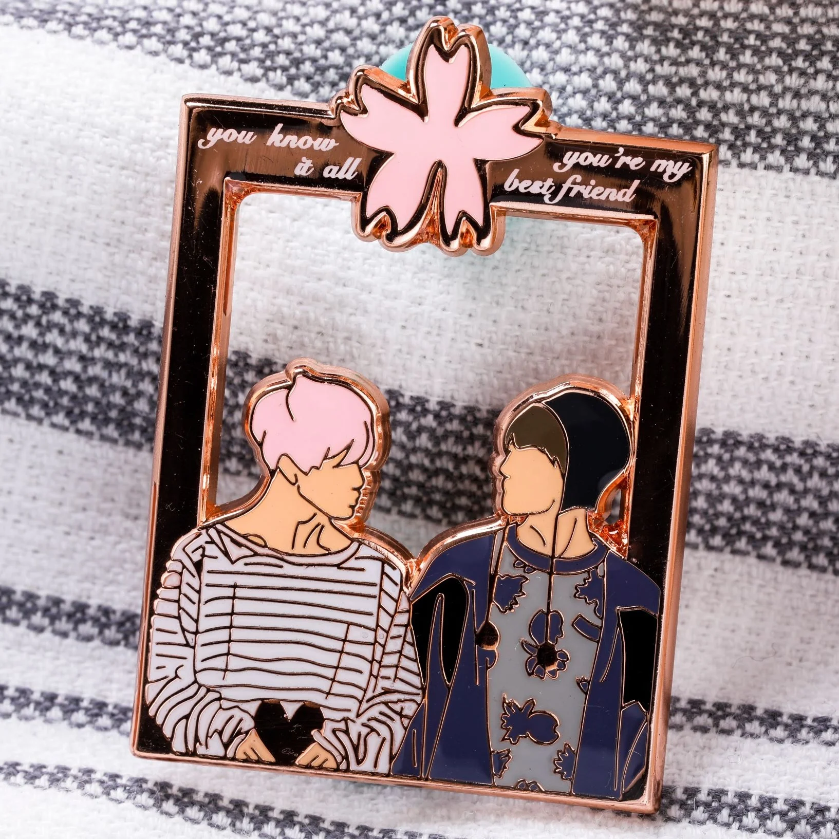 Wholesale professional manufacturer for pins custom hard enamel kpop pins bangtan pins with chain
