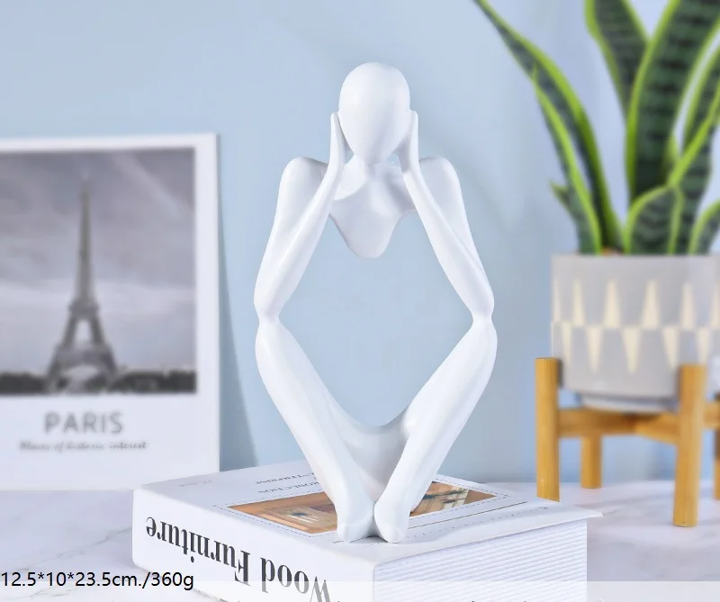 2022 HOT SELLING RESIN ARTIFICIAL SITTING THINKER LADY HOUSE TABLE DESK TOP DECORATIVE HOLIDAY GIVEAWAY STATUE SCULPTURE GIFT