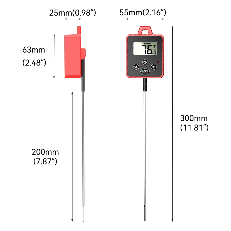 Digital Waterproof IPX4 Instant Read Cooking Candy Thermometer with Alarm Backlight Food Thermometer