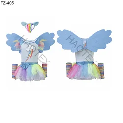 Заводской OEM костюм на Хэллоуин для девочек карнавальный детский костюм для косплея костюм для вечеринки с крыльями