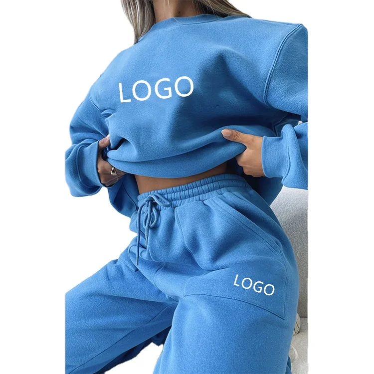 Толстовка унисекс с вышивкой на заказ, комплект для бега оверсайз для женщин и мужчин, спортивные комплекты с длинным рукавом, повседневный комплект из двух предметов с толстовкой, 2022