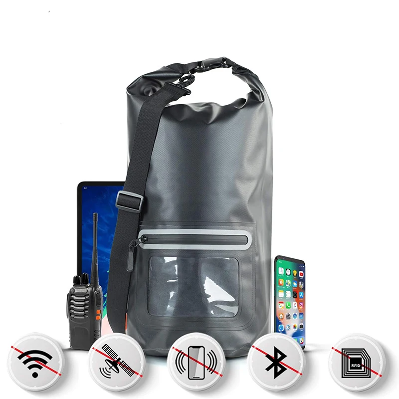 15L Tarpaulin Waterproof Dry Bag for Electronic Device Signal Blocking Anti-Tracking EMP CME Dry Shield Faraday Tote