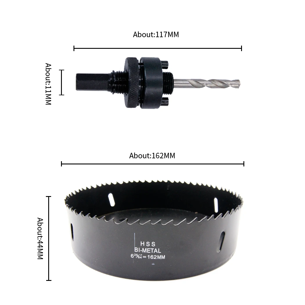 Hole saw LAIWEI bimetal hole saw with heavy duty arbor for metal pipes, wood, sheet metal, etc. Locking pin makes the tool stron