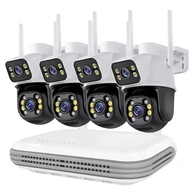 Full HD 6MP NVR Камера видеонаблюдения IP Wi-Fi система видеонаблюдения домашняя камера видеонаблюдения с двойным объективом сетевая камера NVR комплект