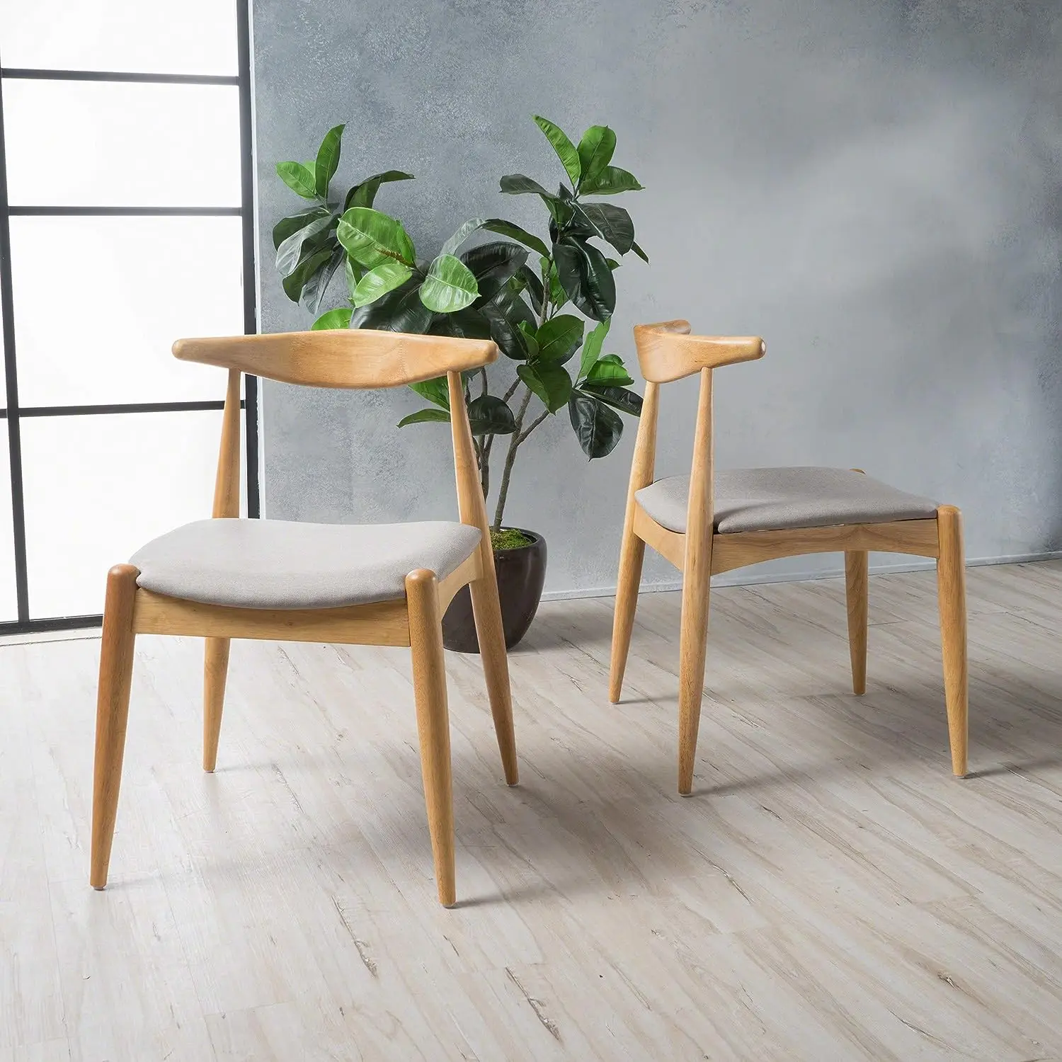Home Francie ткань с Дубовыми стульями комплект из 2-х предметов бежевый