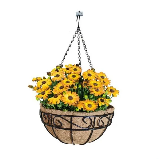Factory direct sales lace Iron art Hanging basket Flower pot coconut fiber Flower basket Flower arrangement Decorative basket