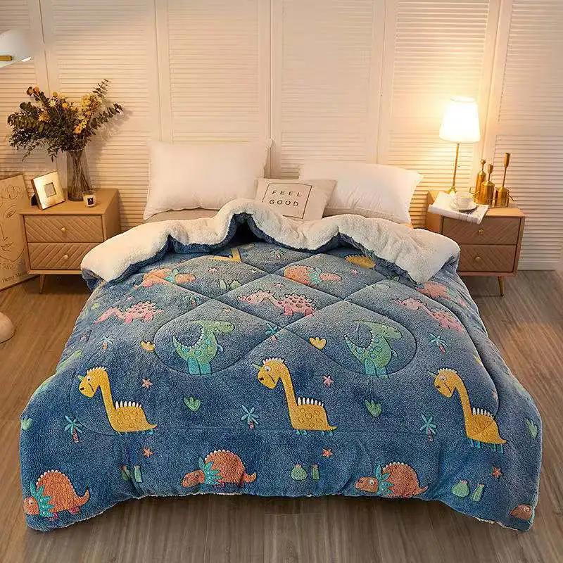 Hot sale thick velvet comforter fleece comforter soft comfortable heavy quilt warm edredones