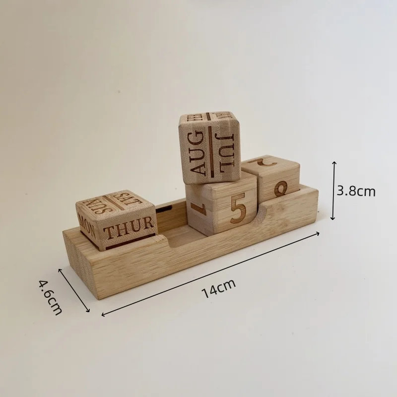 Factory sale make your own desktop decoration  festival blocks perpetual wooden cube square small calendar for office decor