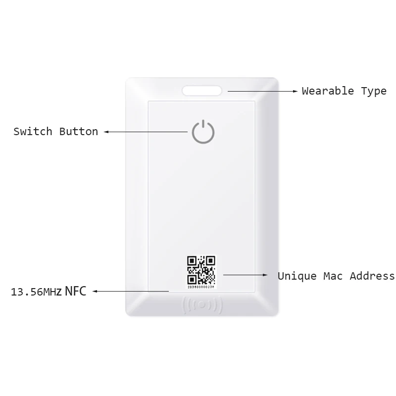 Indoor Wearable Ble5.2 ID Card iBeacon with Acceleration Sensor Location Bluetooth Beacon