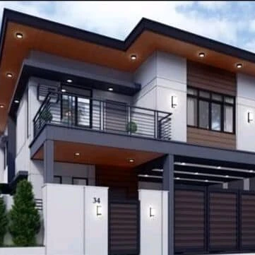 Japanese style two floors prefab house with wooden decoration