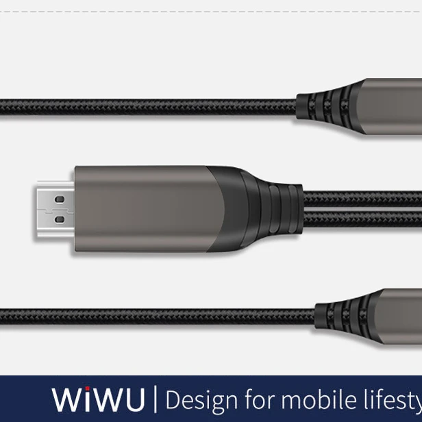 WiWU X10L Design for TV Type C to HD*I cable Type C devices Aluminum Alloy 2M 300-500mAh fast charge Projector Cable