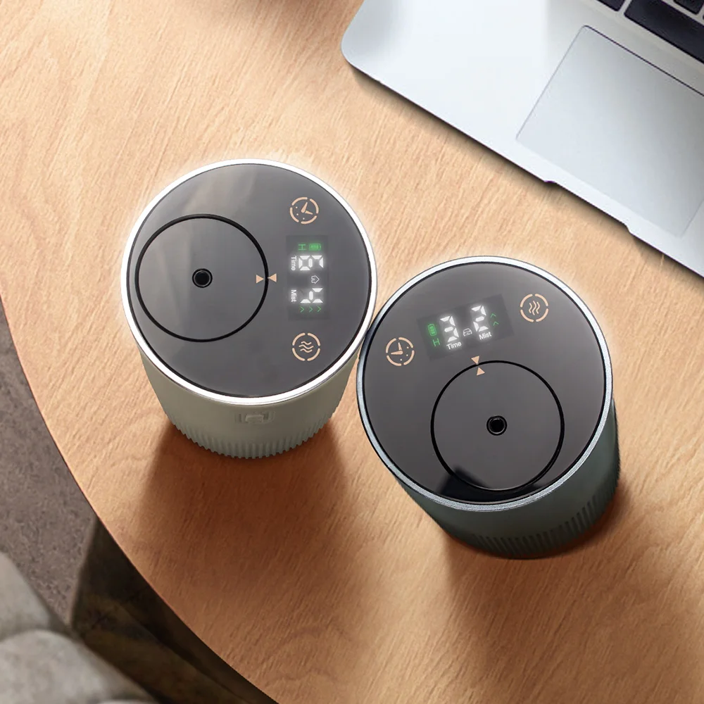 2023 Hot Sale Digital Touch Screen USB Electric Mini Portable Essential Oil Aroma Waterless Smart Car Aromatherapy Diffuser