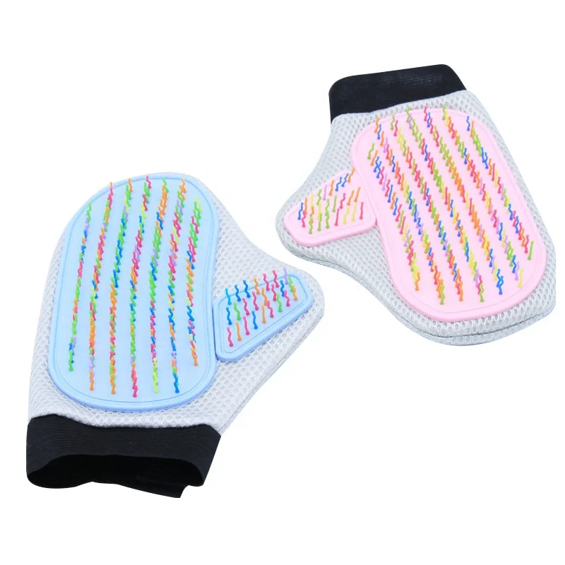 New Cat Hair Reomval Brush Cute Color Plastic Needle Clean Grooming Bath Massage Deshedding Pet Dog Gloves