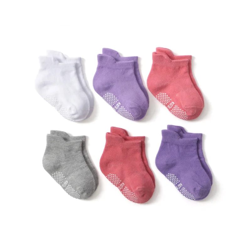 
Whole Cotton Fabric Striped Print Infant Indoor Active Grip Anti Slip Boy Girl Sock Ankle Baby Socks 