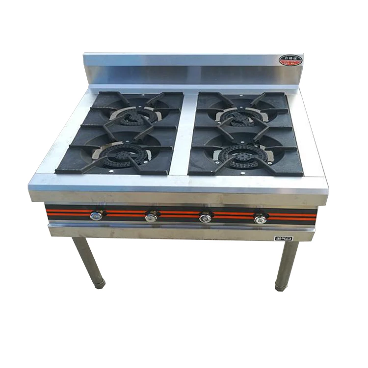 Commercial Stainless steel panel 4 burners gas stove