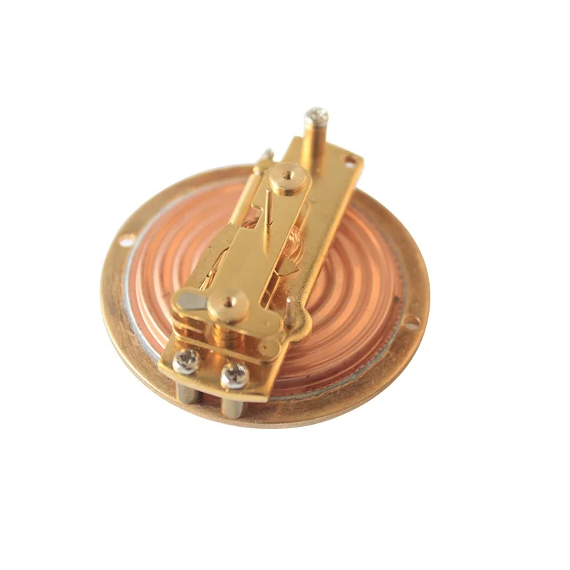 Beryllium diaphragm and movement assembly for diaphragm pressure gauge