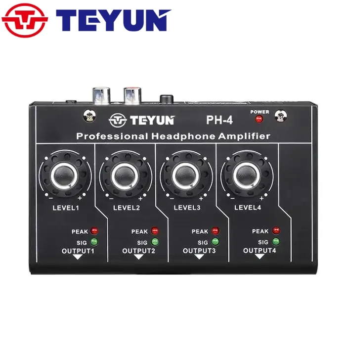 TEYUN PH4 All metal 4 Channel Mini Portable Headphone Amplifier for MP3 PC Mobile Phone usb audio interface  PC