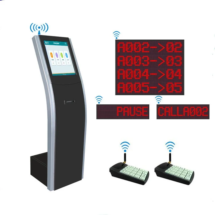 Bank Telecom Pharmacy Queue Management Queueing Kiosk Touch Screen Paper Ticket Dispenser Online Queue Management System