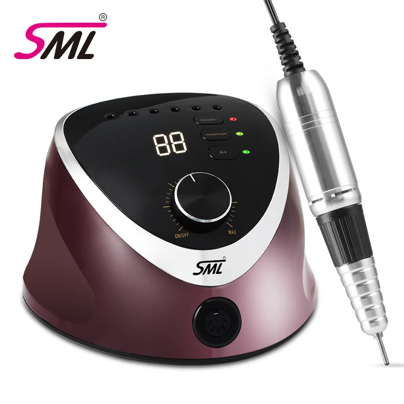 SML Hot sale nails polisher adjustable 35000 rpm LED display nail drill machines with bits set drills 2023